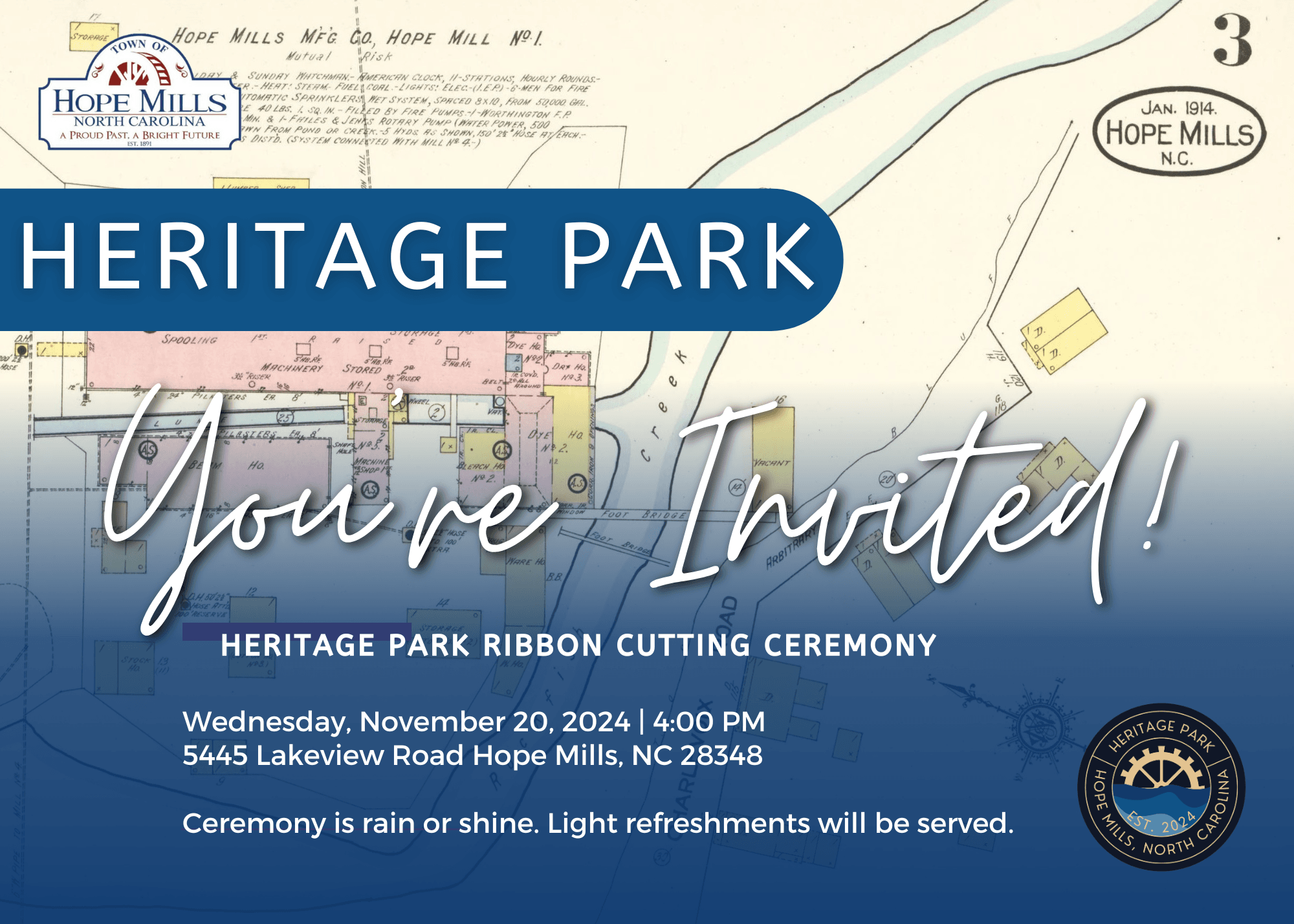 Heritage Park Groundbreaking Invitation Graphic