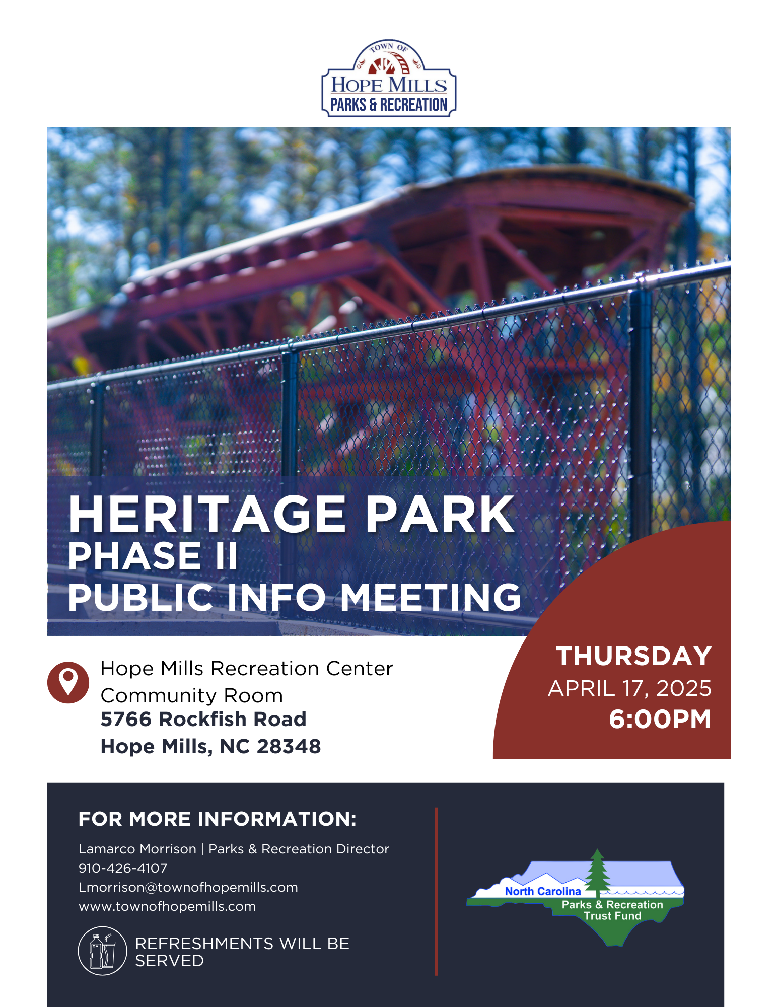 Heritage Park Phase II Public Info Meeting Flyer