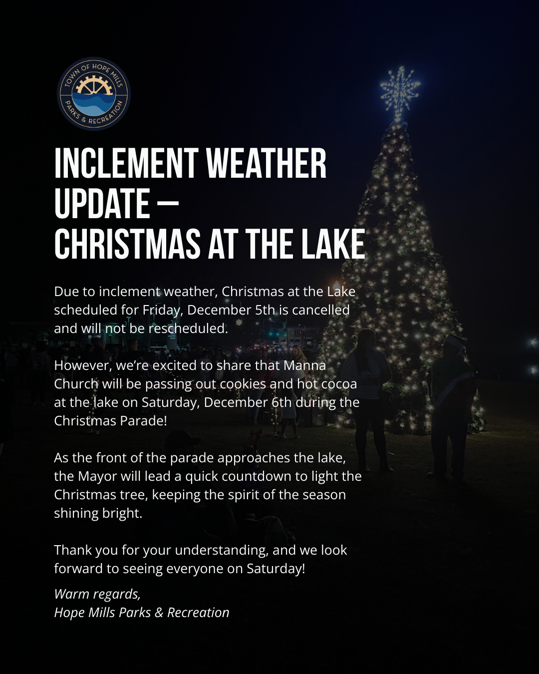 Christmas at the Lake Cancellation
